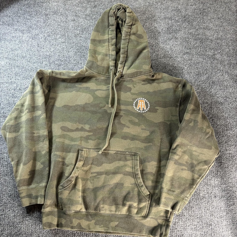 Independent Trading Company Hoodie Mens Medium Green Camo Barstool Fleece